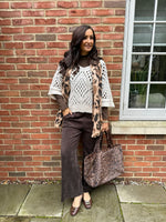 Antique Cream Cosy Diamond Knit Sofia